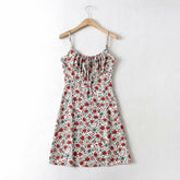 Boho Mini Dress Strappy Sundress, Missy Daisy in Gold and White