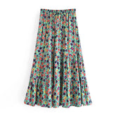 Boho Skirt, Hippie Skirts, Midi Skirt, Camila Flower in Green