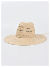 Boho Hat, Beach Sun Hat, Wide Brim Straw Hat, Belen White Robe Strap