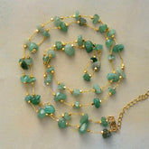 Boho Necklace, Aventurine Lariat Necklace