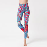 Yoga Legging, Yoga Pants, Boho Legging, Tight with Pocket Lilac in Broen Purple White Blue Green