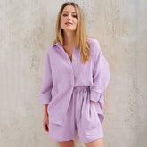Boho Pajamas, Pajamas Sets for Women, Lucy Cotton in Pink and Purple