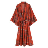 Boho Robe, Kimono Robe, Beach Cover up, Bleeding Red Heart