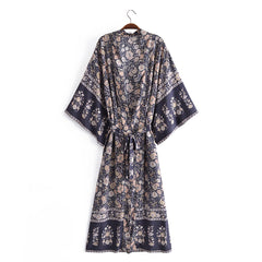 Boho Robe, Kimono Robe, Beach Cover up, Flower Whisper