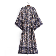 Boho Robe, Kimono Robe, Beach Cover up, Flower Whisper