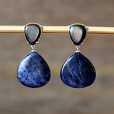 Boho Earrings, Dangle Earrings, Shell Sodalite Ins