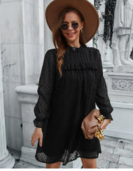 Boho Mini Dress Tunic Dress, Willow in Black
