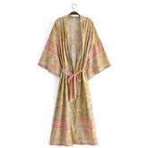 Boho Robe, Kimono Robe, Beach Cover up, Green Sierra Lace