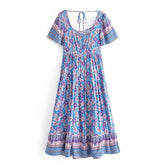 Boho Midi Dress, Sundress, Lavender Silene