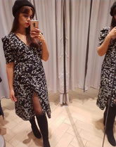 Boho Midi Dress, Vintage Sundress, Black Aspen