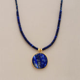 Boho Necklace, Lapis Luzuli Pendant Necklaces