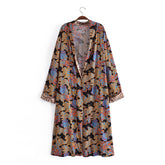 Boho Robe, Kimono Robe, Beach Cover up, Brown Patek