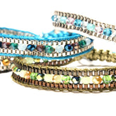 Boho Bracelet, Crystal Wrap Bracelet