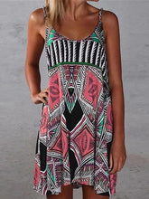 Simia Geometric Print Sleeveless Beach Dress