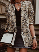 Snake Print Slim Suit Blazer Coat