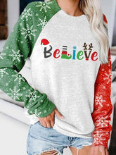 Snowflake Sleeve Christmas Print Tops
