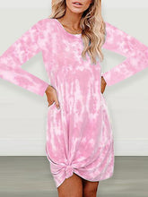 Tie-dye Print Long Sleeve Dress