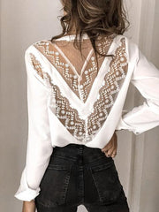 V Neck Vintage Lace Tops
