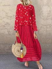 Vintage Print Long Dress