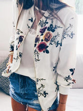 Vintage Print Long Sleeve Short Coat