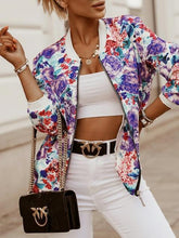 Vintage Print Long Sleeve Short Coat