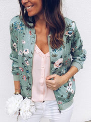 Vintage Print Long Sleeve Short Coat