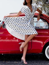 Women's Dresses Polka Dot Print V-Neck Short Sleeve Dress