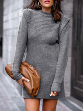 Women's Dresses Solid Round Neck Long Sleeve Sweater Dress