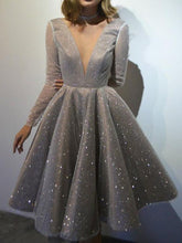 Women's Dresses Sparkling V-Neck Long Sleeve Dress
