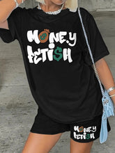 Women's Sets Letter Print T-Shirt & Shorts Casual Two-Piece Set