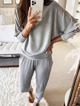 Women's Sets Loose Solid Long Sleeve Top & Pants Two Piece Set