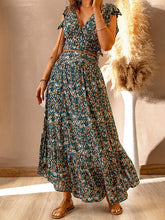 Women's Sets Printed V-Neck Crop Top & Skirt Two-Piece Set