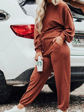 Women's Sets Round Neck Long Sleeve T-Shirt & Pants Two Piece Set