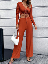 Women's Sets Solid V-neck Bowknot Sexy Two-piece Suit