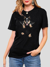 Women's T-Shirts Animal Print Round Neck Short Sleeve T-Shirt