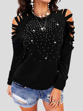 Women's T-Shirts Crew Neck Hollow Long Sleeve T-Shirt