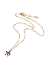Creativity Flag Day Theme Star Shape Necklace