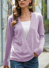 Long Sleeve V Neck Casual Sweater