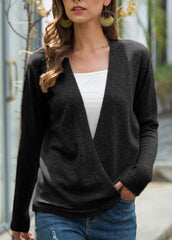 Long Sleeve V Neck Casual Sweater