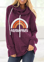 Long Sleeve Printed Casual Hoodie