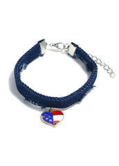 Flag Day Theme Love Shape Bracelet