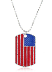 Flag Day Theme Shield Shape Creativity Necklace