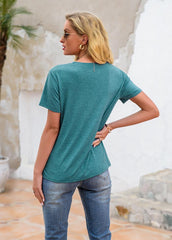 Leopard Printed Short Sleeve Round Neck T-shirt