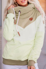 Color Block Drawstring Hoodie