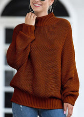 Long Sleeve Turtleneck Solid Color Sweater