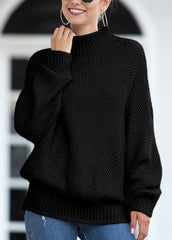Long Sleeve Turtleneck Solid Color Sweater