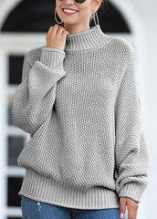 Long Sleeve Turtleneck Solid Color Sweater