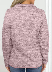 Long Sleeve Solid Color Stand Collar Top