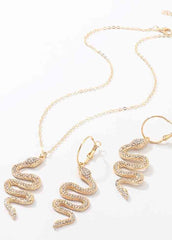 Creative Fashion Serpentine Necklace Earrings Set