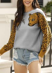 Long Sleeve Animal Prints Sweater